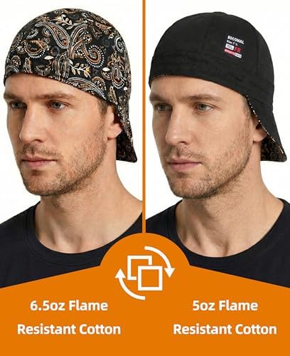 BOCOMAL FR Welding Cap Paisley Printed CAT2 Midweight 6 Pannel Welder Caps - Image 4