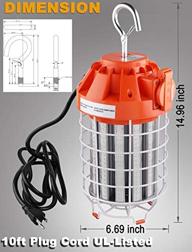 dephen 100W Temporary LED Work Light, Portable Hanging Shop Lighting - Image 3