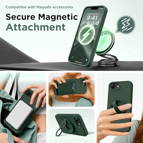 GolbinBox Magnetic for iPhone 17e/16e Case, Silicone Cover, Army Green - Image 4