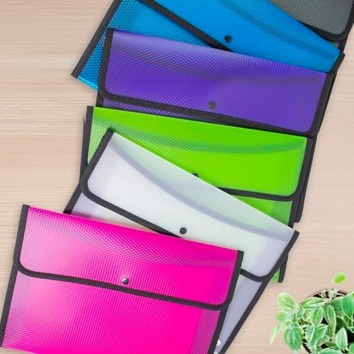 BAZIC Products Plastic File Folder, Letter Size File Folders Wallet, Home Office School Supplies, Portable Paper Organizer for Receipts Bills Documents, 1 Unit Random Color Will BE Sent - Image 6