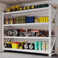 BYNSOE 78.8" W Storage Shelves 7000lbs Garage Metal Shelving Heavy Duty Garage Shelves Adjustable Storage Shelves for Industrial, Factory, (White, 78.8" W X 24" D X 78.8" H) by BYNSOE