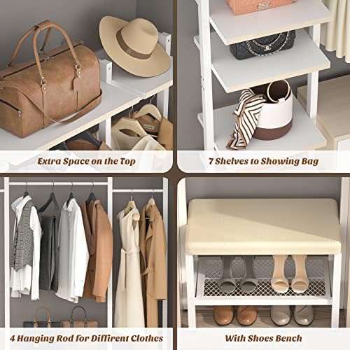 Aheaplus Closet System with 6 Drawers, 8FT Wood & Metal Closet Organizer - Image 3