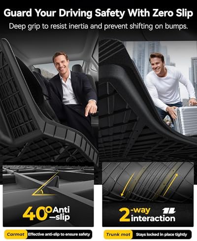 3W Tesla New Model Y Juniper Floor Mats and Cargo Liners, TPE Floor Liner for 2025 2026 Model Y, Trunk Mats & Seat Back Cover Protector, Tesla Model Y Juniper Accessories(Not For Standard), Vigormold™ - Image 6