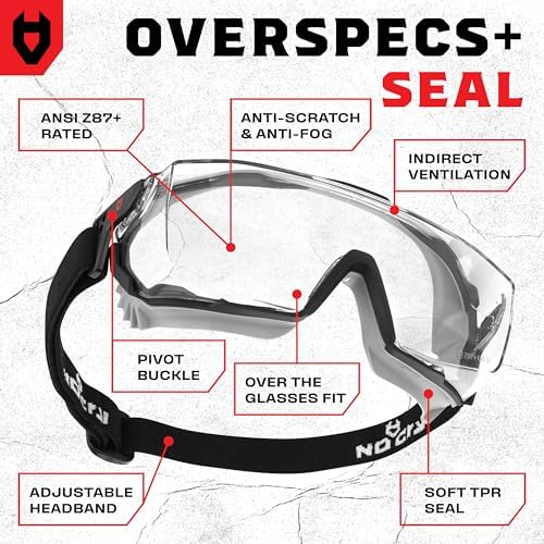 NoCry Anti-Fog Safety Goggles Over Glasses For Men & Women With Soft Gasket - Image 2