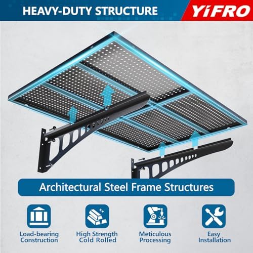 2-Pack 2x3ft Heavy Duty Garage Wall Shelving, 500 lbs Load Capacity, Garage Shelving Wall Mounted, Garage Storage Rack with Hooks, Black - Image 3