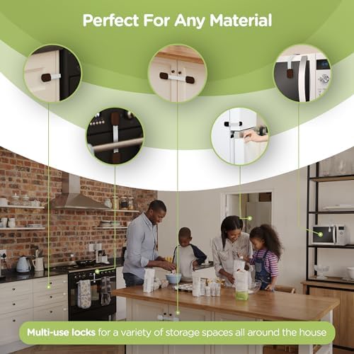 SKYLA HOMES Child Safety Cabinet Locks, Brown, 8 Pack - Image 6