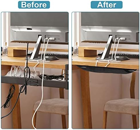 Cable Management Mesh Under Desk Kit, Privacy Net, 36PCS Table Flexible Wire Organizer, Extra Large Capacity Kit Desk, 27 x 10 Inches - Image 3