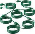Eversimpleinc 50FT Outdoor Extension Cord with 6 Outlets Evenly Spaced··, with Waterproof Cover, Ideal for Outdoor Decoration Lawn Patio Lights, 16AWG/3C SJTW, ETL Listed by EversimpleInc