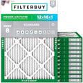 Filterbuy 12x16x1 Air Filter MERV 8 Dust & Allergy Defense (12-Pack) by Filterbuy