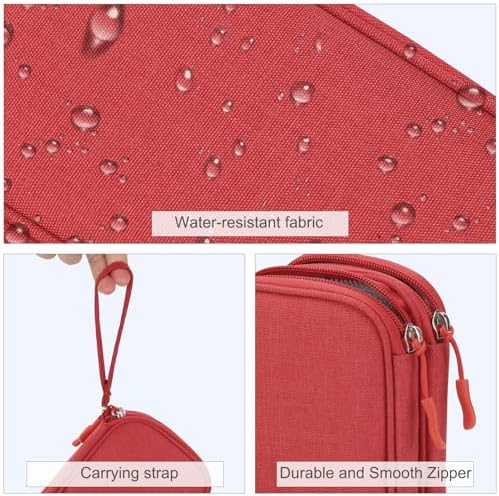 FYY Electronic Organizer, Travel Tech Pouch Bag, Cable Organizer Red - Image 4