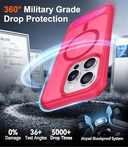 Temdan Magnetic Compatible with iPhone 15 Pro Case, [Built-in Invisible Kickstand][Compatible with MagSafe][Military Grade Shockproof] Slim Translucent Matte Phone Case for iPhone 15 Pro 6.1" - Image 5