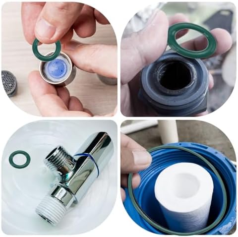 PATIKIL Fluorine Rubber O-Ring 11mm OD 8mm ID 1.5mm Width, 50Pcs Metric FKM Sealing Gasket Replacement for Seal Plumbing and Faucet Hose Machinery Plumbing Valves, Green - Image 5