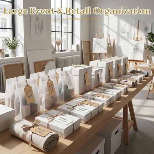 SallyFashion 200Pcs Brown White Gift Tags with String, 2 X 4 inch - Image 3