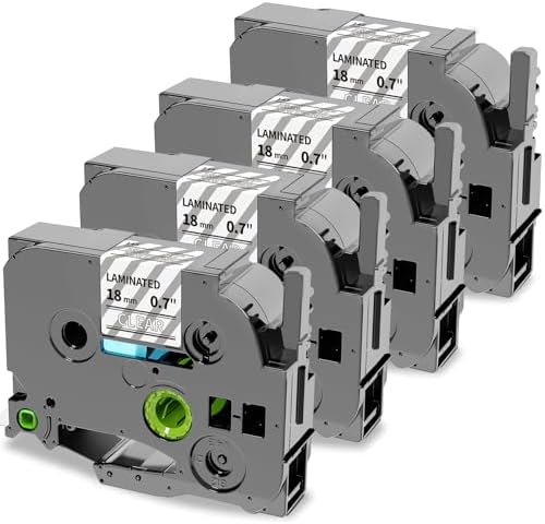 Oozmas Compatible with TZe White on Clear P-Touch Label Tape 18mm 3/4 Inch by Oozmas