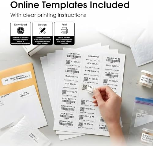 1" X 2 5/8" Matte White Printable Address Labels - Image 3