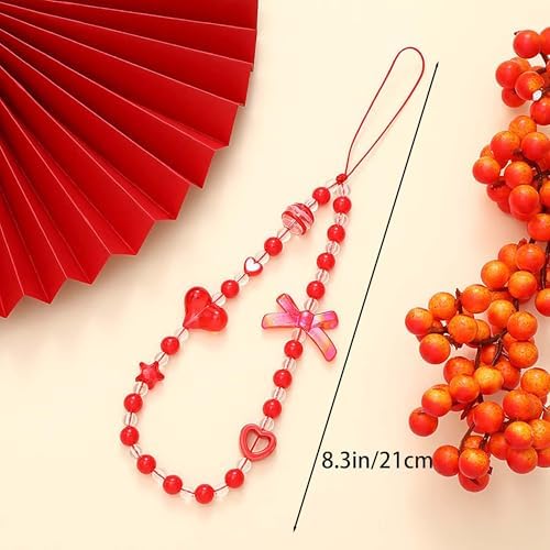 Beaded Phone Charm Lanyard Strap Girly Style Fixed Beads Pearl Lanyards - Image 5