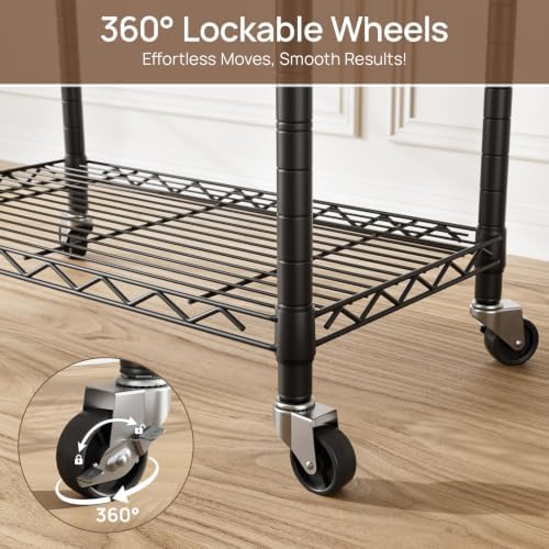 Golpart Heavy Duty Rolling Clothes Rack Wheels Portable Metal Garment Rack - Image 6