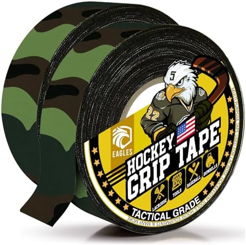 EAGLES Camo Tape Hockey Tape Multipurpose Cloth Tape Roll for Lacrosse Baseball & Softball Bats, Rackets, Pullup Bars, Handle Gardening Tools, Over Grip - Non-Reflective Camouflage Wrap by EAGLES%C2%AE