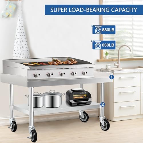 HARDURA Stainless Steel Equipment Stand with Casters 30"X48" - Image 5
