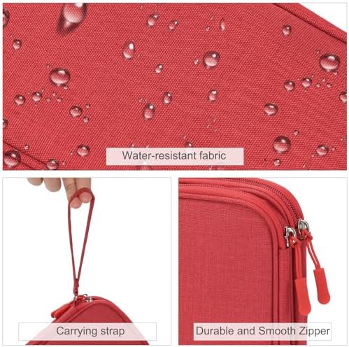 FYY Electronic Organizer, Travel Tech Pouch Bag, Medium, Red - Image 4