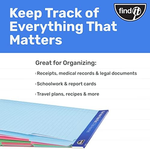 Find It File Folder Notepad - Pack of 12-9.5 x 12.5 Inch Notebook Organizer Folders for Filing, Document, and Clipboard Organization - Assorted Colors - Image 5