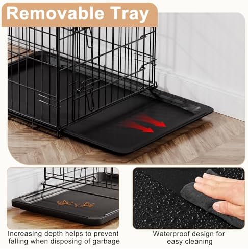 FDW | 48" Foldable Metal Dog Crate | Black | Cage for XL Dogs - Image 4