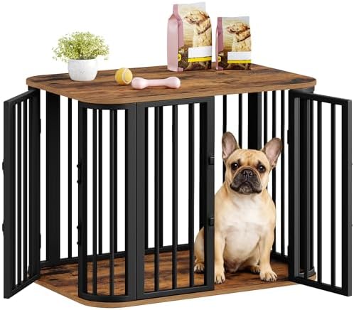 Hzuaneri 31.5'' M Dog Crate Furniture, Wooden Dog Kennel Indoor Dogs Cage by Hzuaneri