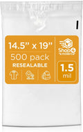 Shop4Mailers 14.5 x 19 Clear Plastic Poly Bags 1.5 Mil Self Seal Packaging by Shop4Mailers