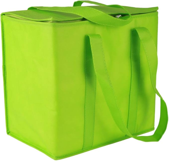 Ezek Reusable Insulated Grocery Bags in Green, Stand Upright, Double The Sturdy - Image 2