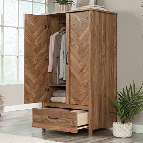 Sauder Cannery Bridge Armoire, L: 32.36" x W: 22.52" x H: 59.80", Sindoori Mango Finish - Image 4