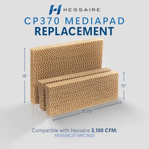 Hessaire Replacement Evaporative Cooler Pads - Swamp Cooler Replacement Pads Corrugated Build - Low Odor Xel50 Media Evaporative Cooling Pad for 3100 CFM Cooler Fan - 3 Panels, 21.75” x 10” & 18” - Image 2