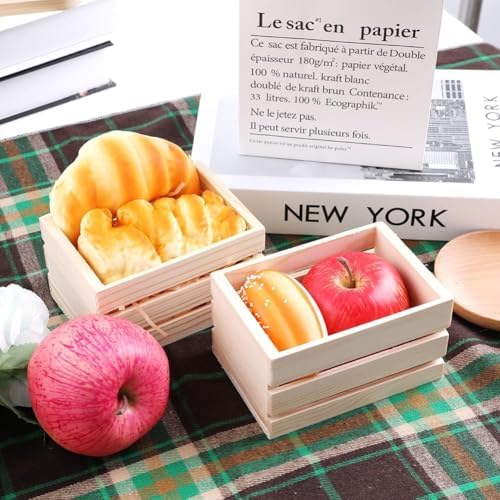 GRETJOB 6PCS 5" Wooden Crates, Small Wooden Crates for Crafts - Image 6