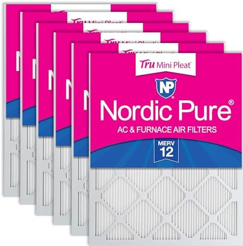 Nordic Pure 18x20x1 Tru Mini Pleat MERV 12 AC Furnace Air Filters 6 Pack by NordicPure