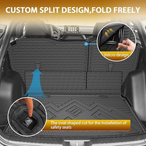 Powerty Floor Mats for 2023-2025 2026 Honda CRV (Gas Model Only), All Weather 3D TPE Anti-Slip Upper & Lower Position Trunk Cargo Liner Seat Back Covers Protectors Full Set Car Accessories - Image 2