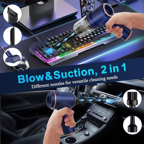 KMM Handheld Car Vacuum Cleaner, Hand Held Vacuum Cleaner and Air Duster - Image 2