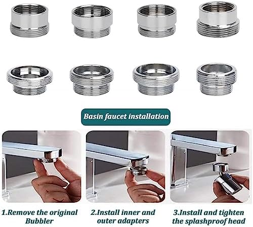 Faucet Water Aerator Adapter, Brass Tap Water Filter Aerator Connector, 16mm to 22mm NPT Thread Adapter (Female to Male) - Image 6