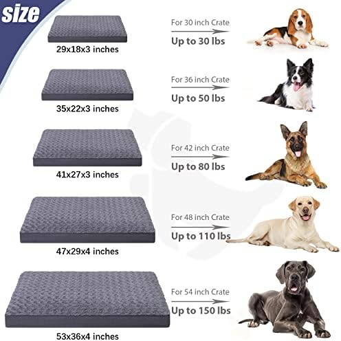 KSIIA Washable Dog Bed for Crate Waterproof for Large Dogs, 47x29 Inch,Gray - Image 6