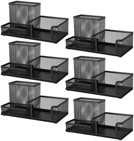 Comix 6 Packs Mesh Pen Holder, Desk Organizer for Home Office, Black by Comix