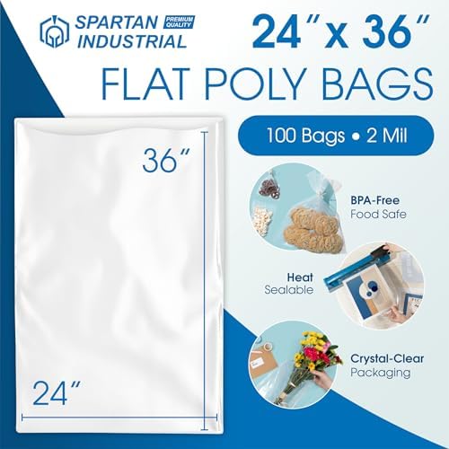 24" X 36" Open-End Flat Poly Bags (100 Count) No Adhesive Strip - 2 Mil - Image 2