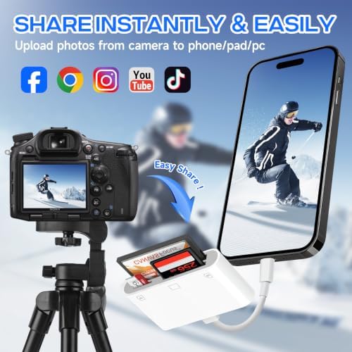 Three Slots USB C SD Card Reader, Type C Digital Camera Adapter - Image 4