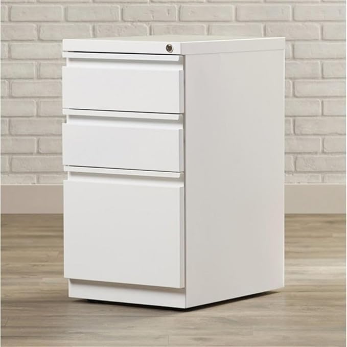 Pemberly Row 3 Drawers 27.75" Vertical White Metal Filing Cabinet Lockable - Image 2
