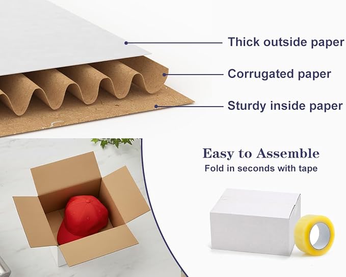 25 Pack Shipping Boxes 8x6x4 Inches, Small Business - Image 5