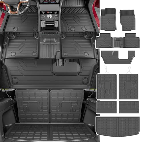 powoq 7 Seats Floor Mats Compatible with 2021-2026 Jeep Grand Cherokee L by powoq