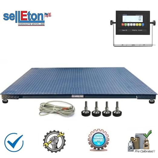 SellEton SL-6x6-2.5K Heavy-Duty, Industrial Floor Scale, Metal Indicator - Image 2