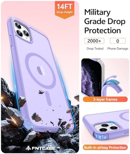 FNTCASE for iPhone 11 Pro Case, Fit for Magsafe, Translucent Matte Back - Image 5