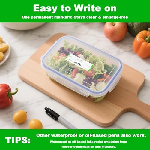 NATURALABEL 300 Removable Freezer Labels with Dispenser, 1" x 3" (Green) - Image 4