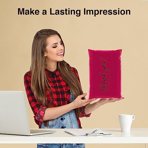 JinRuiKJ Thank You Poly Mailers 6x9 Inch, 100 PCS, Rose Red - Image 5