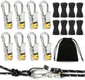 8 Pack Rope Tensioner Set with Alloy Buckles and Storage Bag, Adjustable Tie Down Ropes for Tent, Tarp, Hammock, Clothesline, Luggage & Outdoor Use (Black) by Unknown