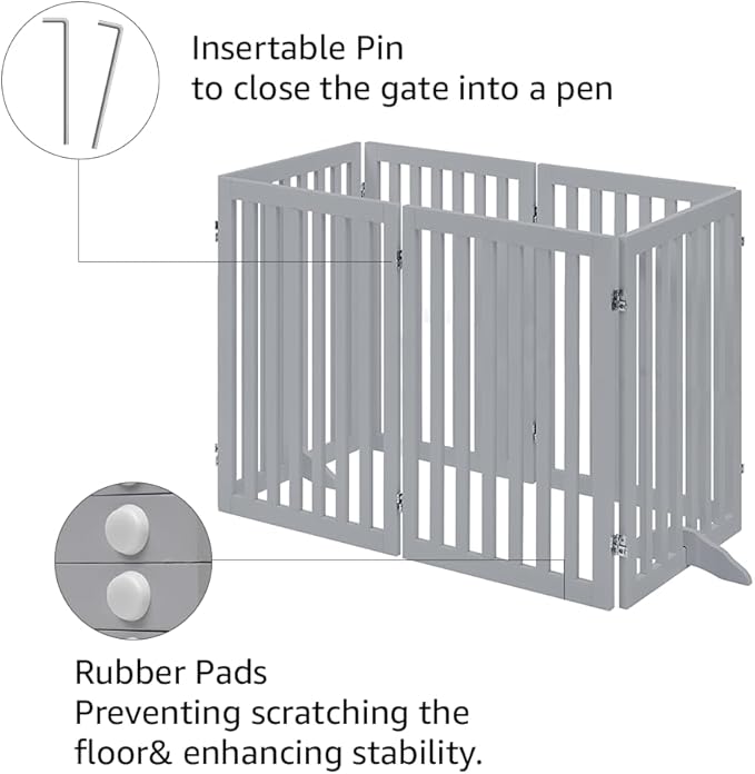 unipaws 120" Extra Wide Pet Gate, Free Standing Dog Gate - Image 5
