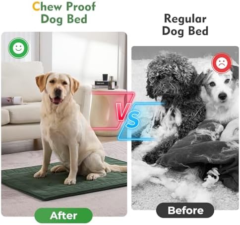 Chew Proof Indestructible Dog Crate Pad,Large (28"x41"),Green - Image 5